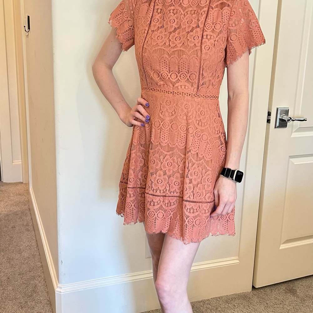 Blu Pepper Rust Lace Dress